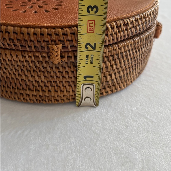 Vintage Boho Bohemian Natural Fiber Round Rattan Bag - Picture 9 of 9